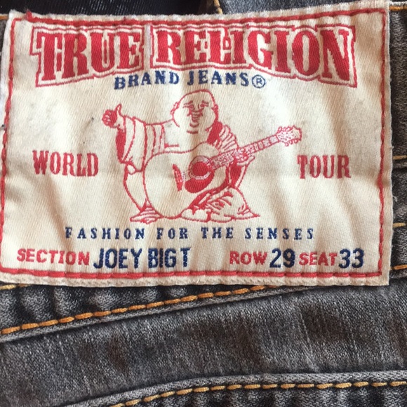 True Religion Flare Bottom Faded Black Denim Jeans - Picture 3 of 8